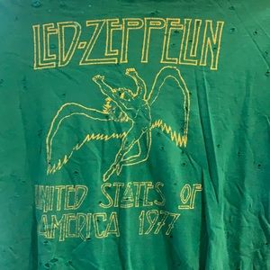 LF Green Led Zeppelin Graphic Tee with Yellow Print